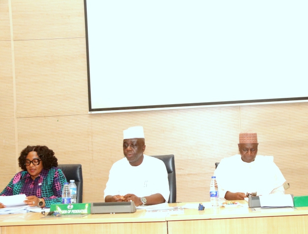 L-R :Mrs Rita Okolie, Director, FAAC, OAGF; Mr Shamsudeen Ogunjimi, Accountant General; Dr Ali Mohammed, Director Home Finance